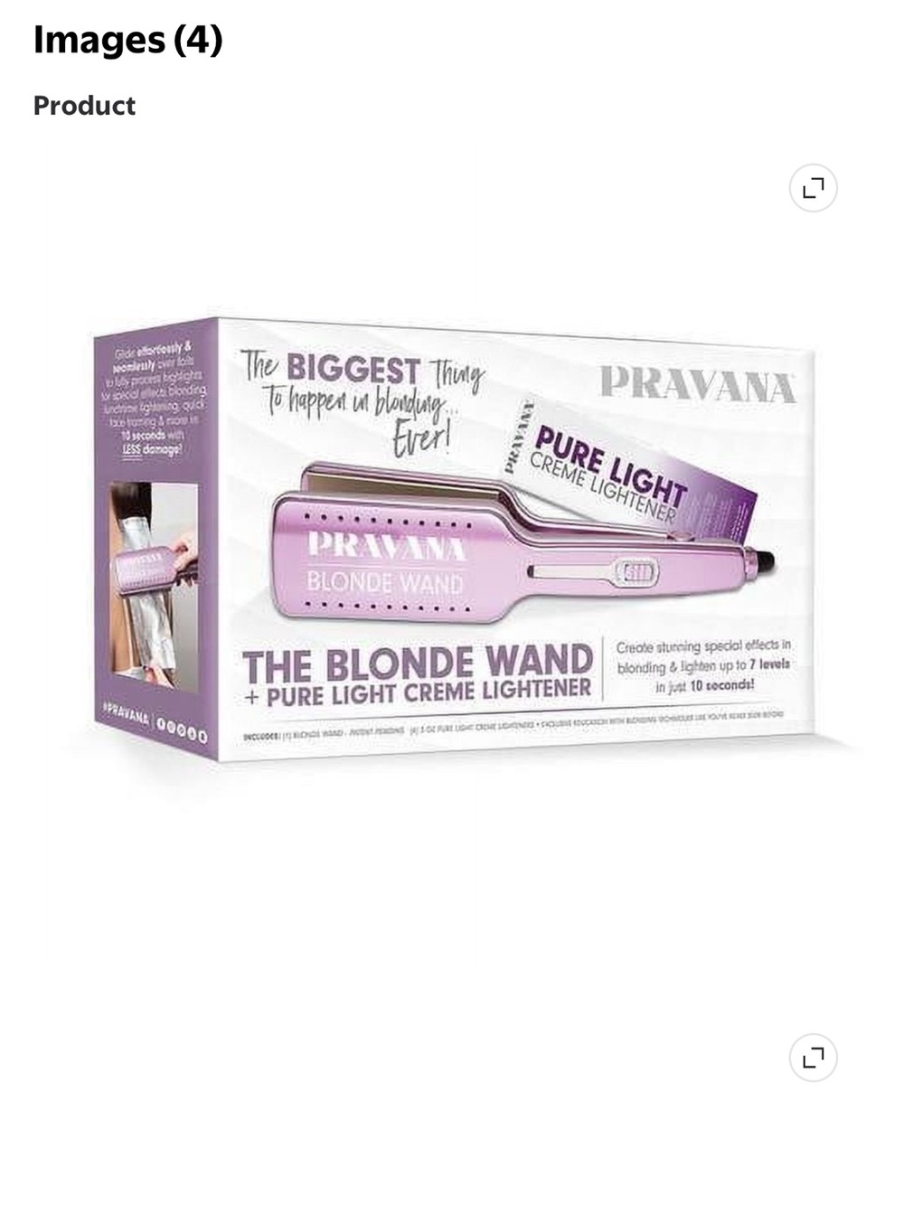Pravana Perfect Blonde Wand Flat Iron & Pure Light Crme
Lightener Boxed Set
